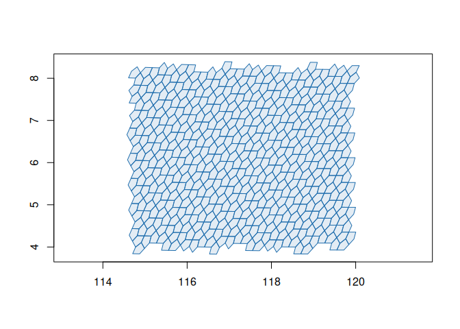 A5 grid cells covering Edinburgh at resolution 8